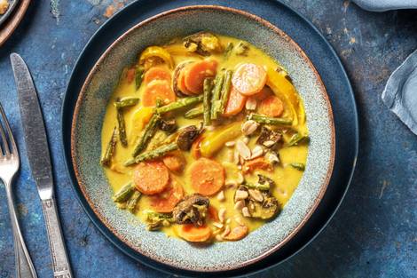 Gelbes Curry mit Ofengemüse