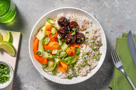 Glasierte asiatische Hackfleischbällchen  