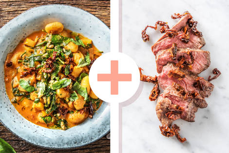 Gnocchi mit Rindersteak und getrockneten Tomaten