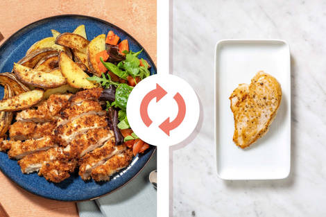 Poitrines de poulet panées dorées