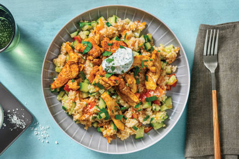 Quick Chicken Strips & Carrot Couscous Salad