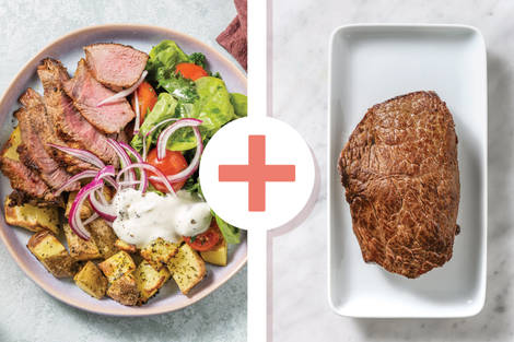 Double Greek-Style Beef Rump & Supergreen Salad