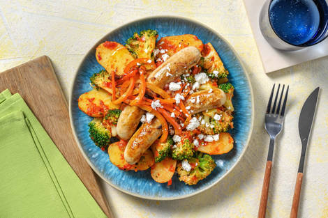 Grenailles en sauce au poivron et saucisse