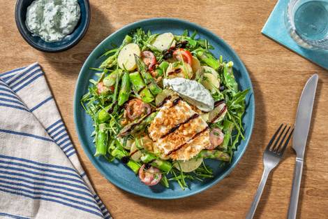 Grüner Spargel-Kartoffel-Salat mit Kerbel-Dip