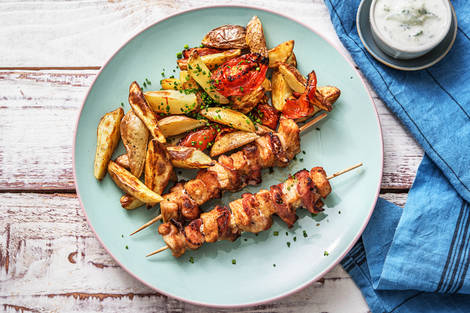 Gyrosspieße mit Bacon