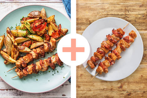 Gyrosspiesse mit Bacon und Tzatziki