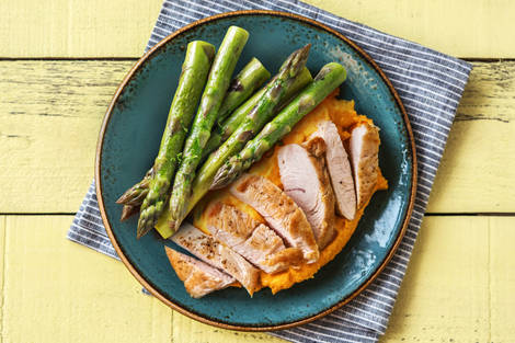 Pouletbrustfilets mit scharfem Spargel