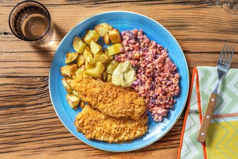 Hähnchenschnitzel mit Currydip