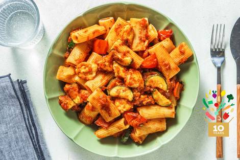Halloumi and Roasted Vegetable Rigatoni