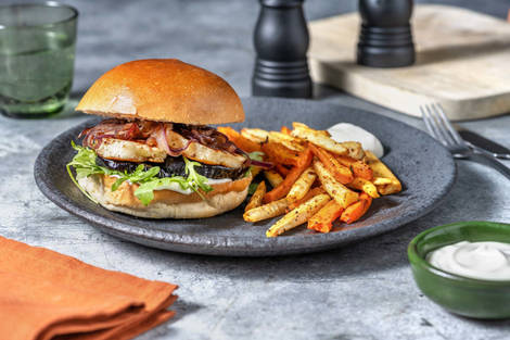 Halloumi-Auberginen-Burger