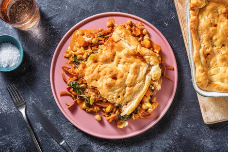 Harissa Butternut and Chickpea Pie