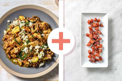 Harissa Chicken, Chorizo and Lentil Jumble