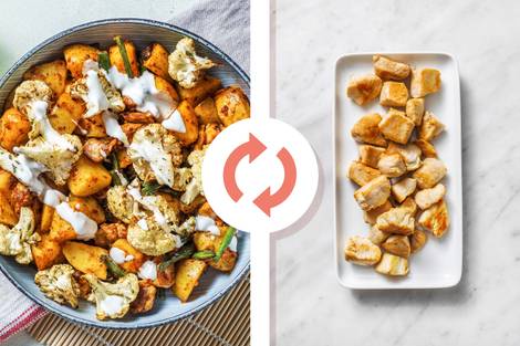 Harissa Chicken Breast Diced and Roasted Cauliflower