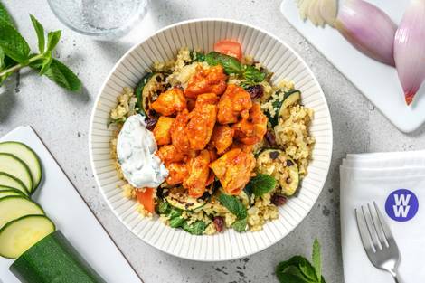 Harissa Chicken on Jewelled Bulgur