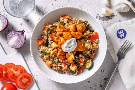 Harissa Chicken on Jewelled Bulgur