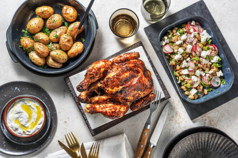 Harissa-Joghurt-Hähnchen mit Minzjoghurt