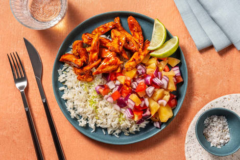 Hawaii Bowl mit BBQ Chicken auf Reis