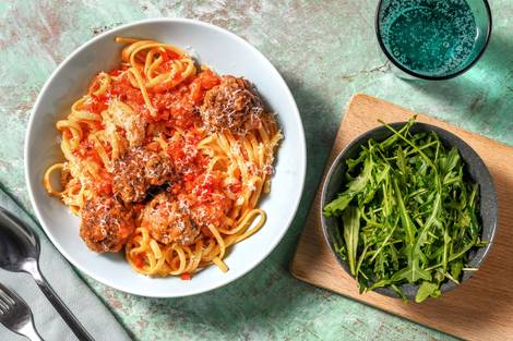 Herby Meatballs and Linguine