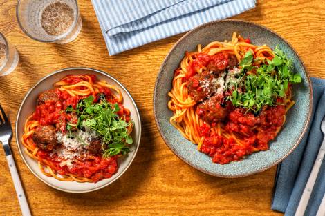 Herby Meatballs and Linguine