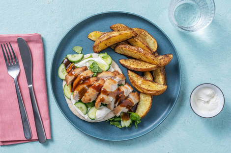 Wraps au poulet au miel et à l’ail