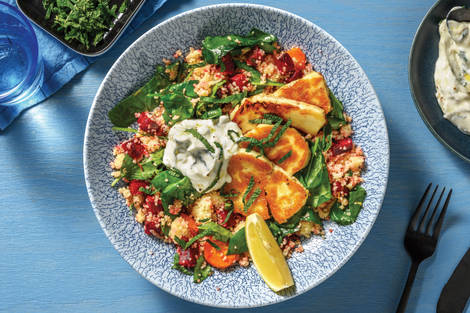 Golden Haloumi & Lemony Couscous