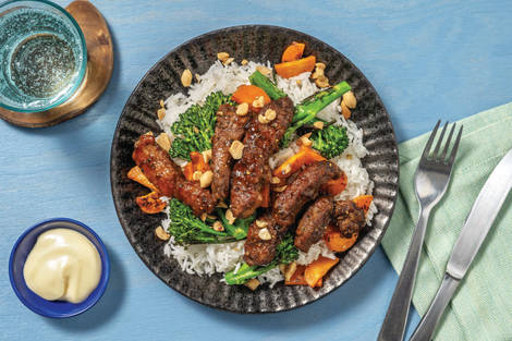 Honey-Soy Beef & Garlic Rice