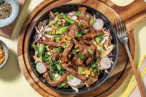 Honey-Soy Beef & Garlicky Greens