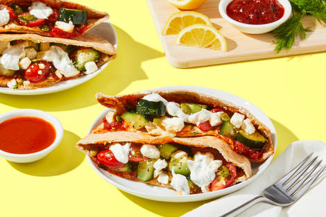 Hummus & Cucumber Salad Pita Pockets