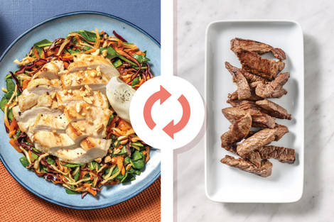 Indian Beef Strips & Zingy Slaw