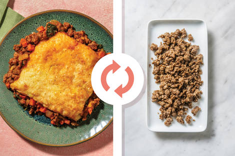 Quick Italian Plant-Based Beef & Spinach Pie