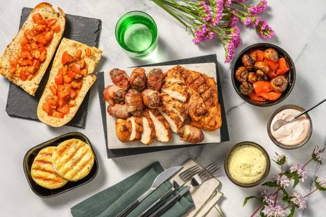 Italo-Grillplatte mit Saltimbocca-Hackbällchen