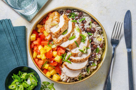 Bols de poulet aux épices jerk