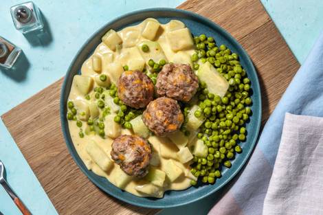 Käsige Hacktätschli mit Rahmkohlrabi