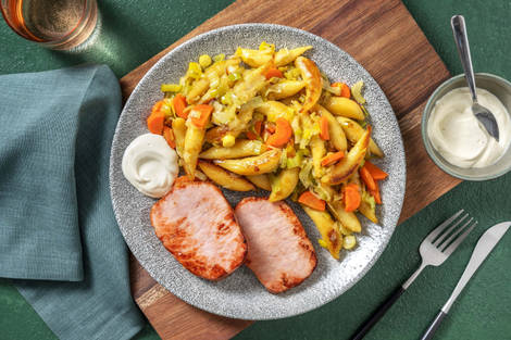 Nierstück mit karamellisiertem Suppengrün