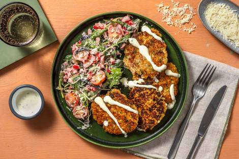 Kohlrabi-Walnuss-Rösti mit Radieschen-Salat