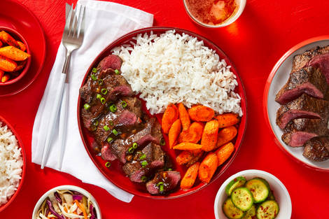 Korean BBQ Bulgogi Sirloin with Banchan