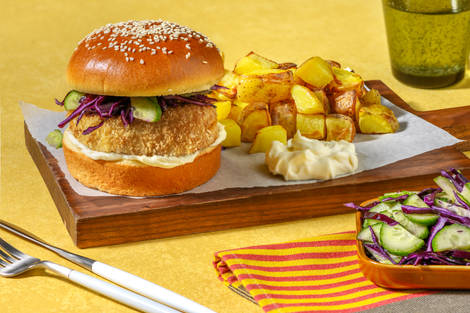 Krokante heekfilet met zelfgemaakte knoflooksaus