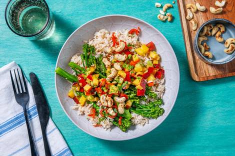 Kuba Kokos Bowl! mit Nektarinen-Paprika-Salsa