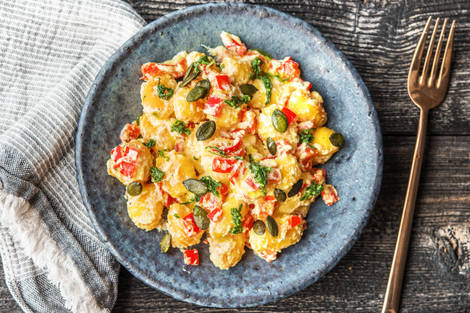 Kürbisgnocchi in Paprikasoße,