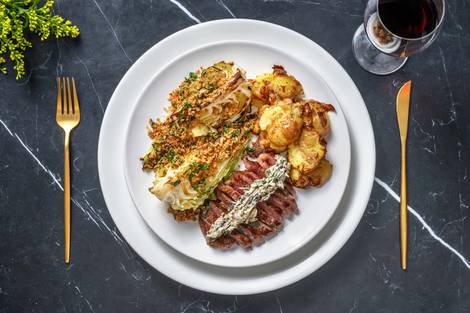 Lamb Steaks and Black Garlic Butter