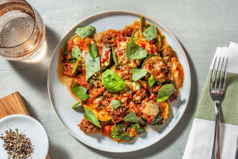 « Lasagne » au bœuf et à la courgette