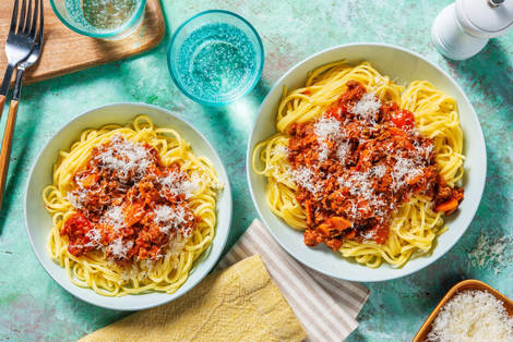 Linguine met wildzwijnragout