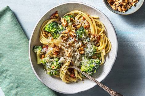 Linguine crémeuses au brocoli et fromage de chèvre