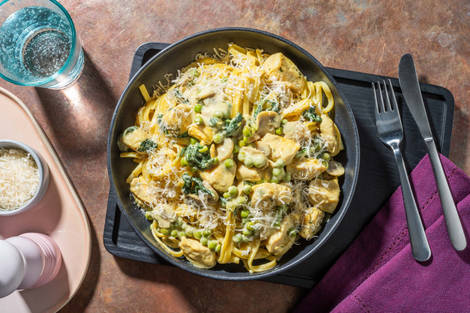 Linguines crémeuses au poulet