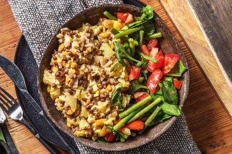 Linsenauflauf mit Kartoffelkruste