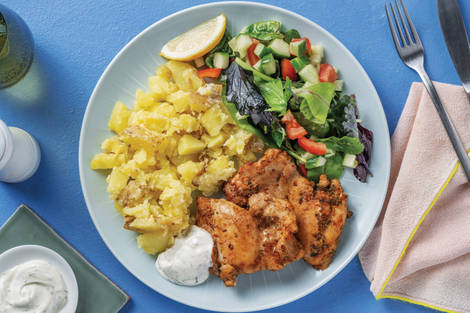 Louisiana Chicken & Lemon Crushed Potatoes