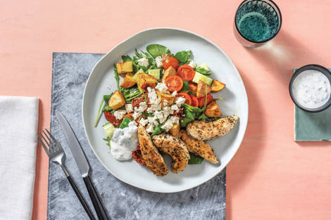 Greek Garlic Chicken & Semi-Dried Tomato Salad