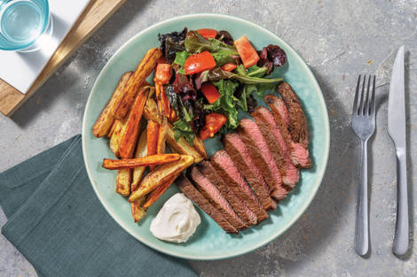 Easy Spiced Rump Steak & Veggie Fries