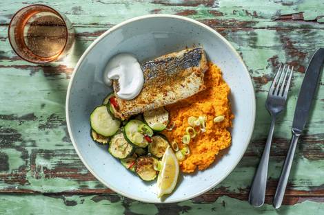 Madras Curry-Fisch mit Süsskartoffel-Rüebli-Püree