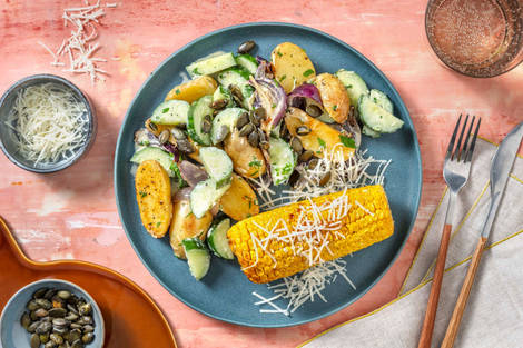 Maiskolben mit Limetten-Käse-Topping